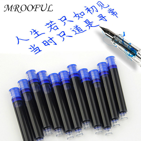 10pcs/pack Disposable Fountain Pen Ink Cartridge Refills Universal Design Black/Blue/red Replaceable Ink Sac Office Stationery ► Photo 1/6