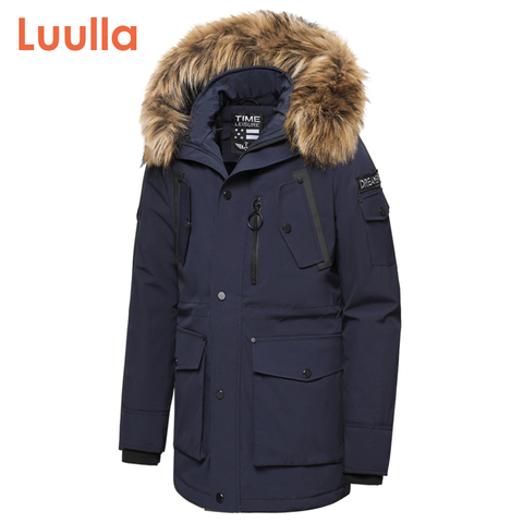 Men 2022 Winter New Casual Faux Fur Collar Long Thick Parkas Jacket Coat Men Outwear Hooded Pockets Waterproof Jackets Parka Men ► Photo 1/6