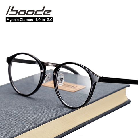 iboode Ultralight Myopia Optical Glasses Frame Retro Round Finished Myopia Glasses Presbyopia -1.0 1.5 2 2.5 3 3.5 4 4.5 5 5.5 6 ► Photo 1/6
