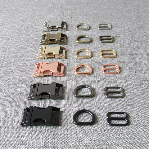 1 Set 15mm 20mm 25mm Metal Straps Slider D Ring Release Belt Buckle For Pet Dog Collar Paracord Sewing Accessory Strong Hardware ► Photo 1/6