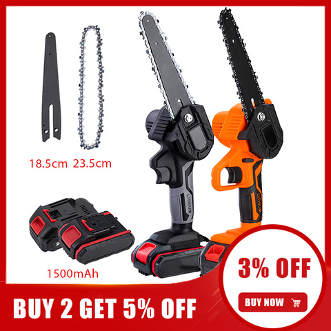 6 inch Rechargeable Electric Pruning Saw With 2pcs 2.0AH Battery Electric Chainsaw Garden Logging Cutter ► Photo 1/6