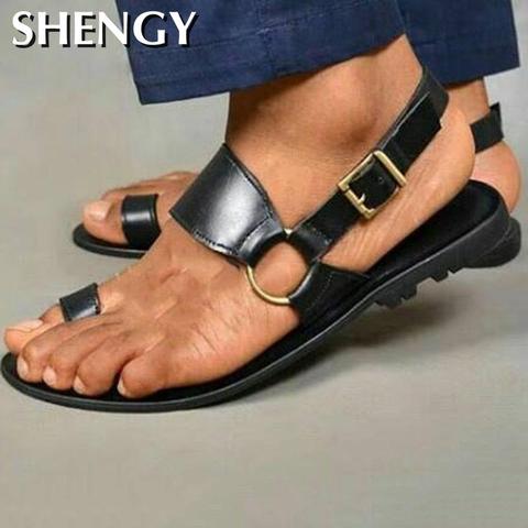 Men Shoes Male Flats Men Sandals Summer Slippers Shoes Men Flip Thong Vintage PU Outdoor Plus Size Sandals Zapatos De Hombres ► Photo 1/6