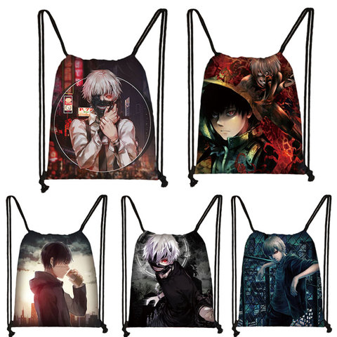 Anime Kaneki Ken Tokyo Ghoul Drawstring bag  Student Schoolbag Cool Mini Backpack Teenager Travel Bag Boys Girls Bookbag ► Photo 1/6