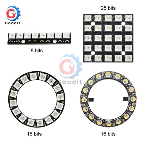 LED PCB Board WS2812 WS2812B RGB SK6812 RGBW 5050 8/16/25Bits 5x5 Pixel Panel Matrix Screen WS2812 IC Led Module ► Photo 1/6