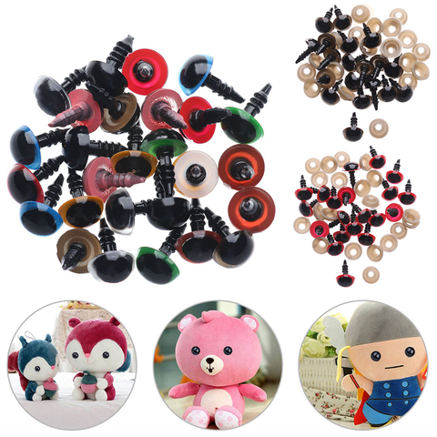 20pcs 8/10/12/14mm Dolls Puppet Safety Eyes Toys eye Mix Color Crafts Animal Teddy Bear Stuffed Toys with Washer Accessories ► Photo 1/6