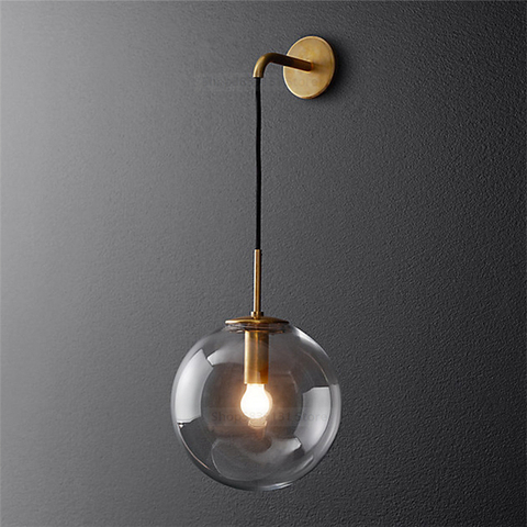 Nordic Modern Vintage Wall Lamps LED Glass Ball Mirror Beside Bedroom Light Living Room Decoration Wall Lights for Home Fixtures ► Photo 1/6