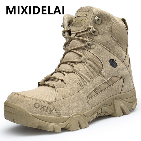 2022 New Footwear Military Tactical Mens Boots Special Force Leather Desert Combat Ankle Boot Army Men's Shoes Plus Size 39-46 ► Photo 1/6
