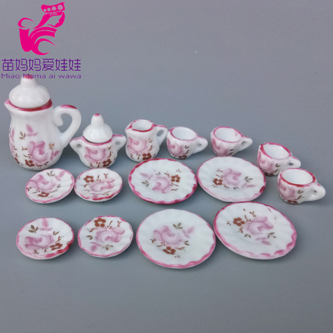 charm China tea pots dish cups doll house diy accessories for barbie licca blythe doll mini furniture ► Photo 1/6