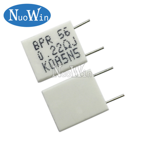 10pcs BPR56 5W 0.01 0.05 0.1 0.15 0.22 0.25 0.33 0.5 ohm Non-inductive Ceramic Cement Resistor 0.1R 0.15R 0.22R 0.25R 0.33R 0.5R ► Photo 1/4