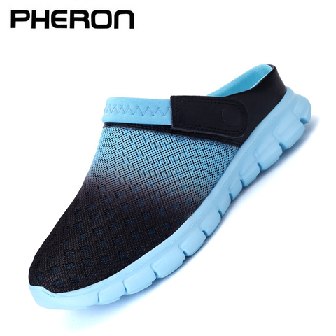 2022 Men Women Summer Sandal Mesh Mules Breathable Padded Beach Flip Flops Shoes Solid Flat Bath Slippers Outside Mens Slippers ► Photo 1/6