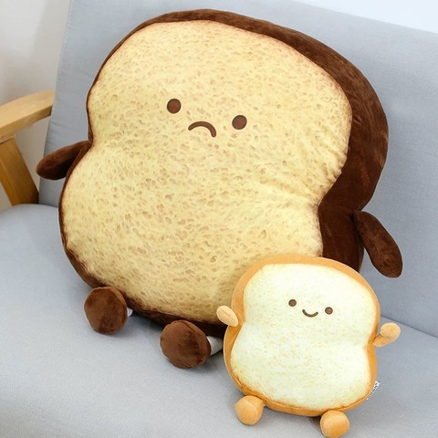 Funny Emotion Bread Plush toy Pillow Stuffed Food Plush Toy Simulation Sliced Bread Toy Pillow Shoulder Bag Kids Bag Doll toys ► Photo 1/6