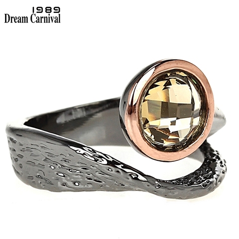 DreamCarnival1989 Gothic Solitaire Ring for Women Engagement Gun Rose Gold Color Chic Sexy Look Quality Fashion Jewelry WA11720 ► Photo 1/6