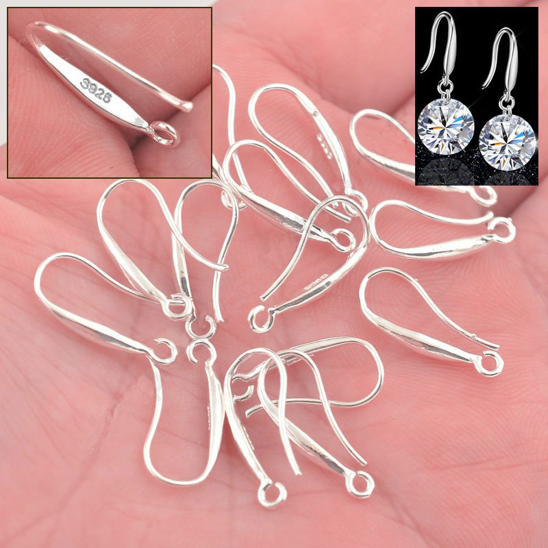 10PCS Lot DIY Silver Jewelry Findings Silver Earring Pinch Hooks Earwire FREE 