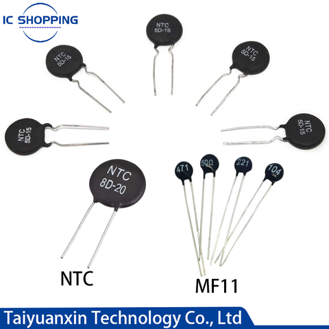 Thermal Resistor NTC 1D 1.3D 1.5D 3D 5D 10D 12D 15D 16D 2.5D 20D 22D 33D 47D 5D 50D 8D 5 7 9 11 13 15 20 25 MF11 101 102 103 202 ► Photo 1/5