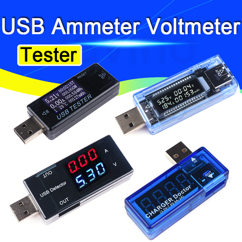 USB Voltmeter Ammeter Current Voltage Tester LCD Digital Display Power Battery Capacity Tester Measurement USB Charge Indicator ► Photo 1/6