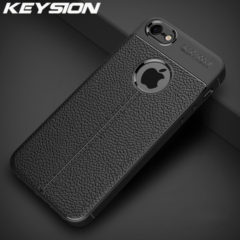KEYSION Shockproof Case for iPhone SE 2022 New Leather Silicone Phone Cover for iPhone 11 Pro Max XR XS Max 8 7 6 6s Plus 5 SE ► Photo 1/6