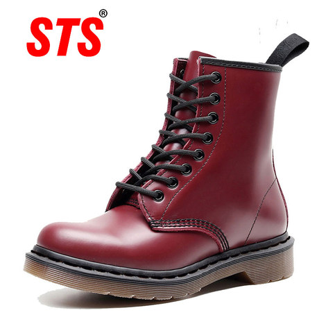 STS 2022 Boots Women Genuine Leather Shoes Winter Boots Shoes Woman Casual Couple Unisex Autumn Botas Mujer Female Ankle Boots ► Photo 1/6