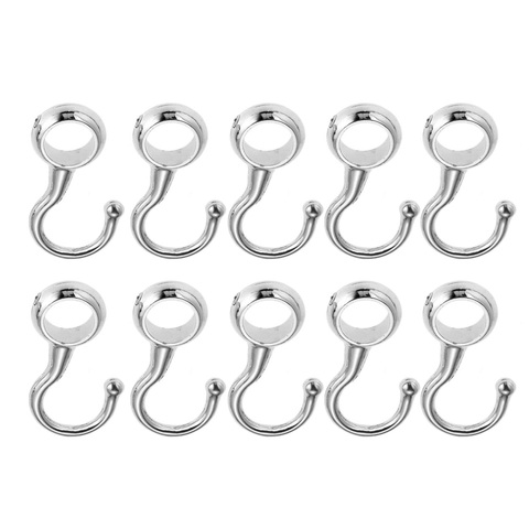 DRELD 10pcs Wardrobe Hanging Tube Pipe Rod Hooks Kitchen Pan Hook Bathroom Hook Hanger for Towel Clothes 16mm/19mm/22mm/25mm ► Photo 1/6