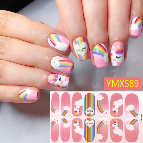 Korea Nail Sticker Full Cover Sticker Wraps Decorations DIY Manicure Slider Nail Vinyls Nails Decals Manicure Art ► Photo 1/6