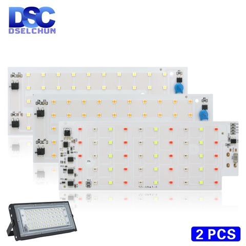 ​2pcs/lot 50W LED Flood Light Chip SMD 2835 Outdoor Floodlight Spotlight Beads AC 220V For LED Street Lamp Landscape Lighting ► Photo 1/6