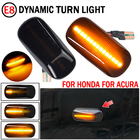 2Pcs Dynamic LED Side Marker Lights 12V Flowing Turn Signal Light Side Repeater Lamp Blinker for Honda Civic Accord Integra ► Photo 1/6