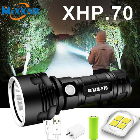 ZK5 Super Powerful LED Flashlight L2 XHP50 Tactical Torch USB Rechargeable Linterna Waterproof Lamp Ultra Bright Lantern Camping ► Photo 1/6