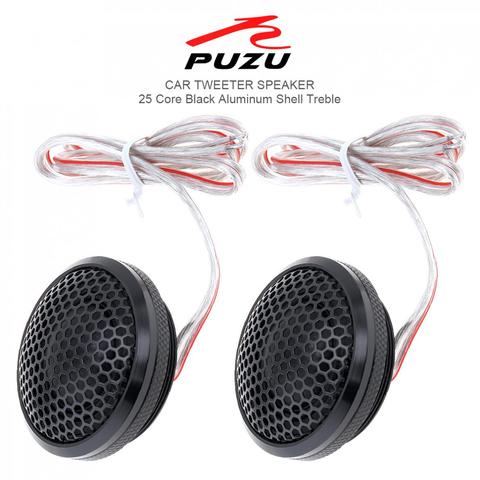 2pcs/lot 120W Black Aluminium Car Tweeter Loud Speaker Transparent Silk Stretch Film Hifi Speakers Auto Radio Stereo Loudspeaker ► Photo 1/6