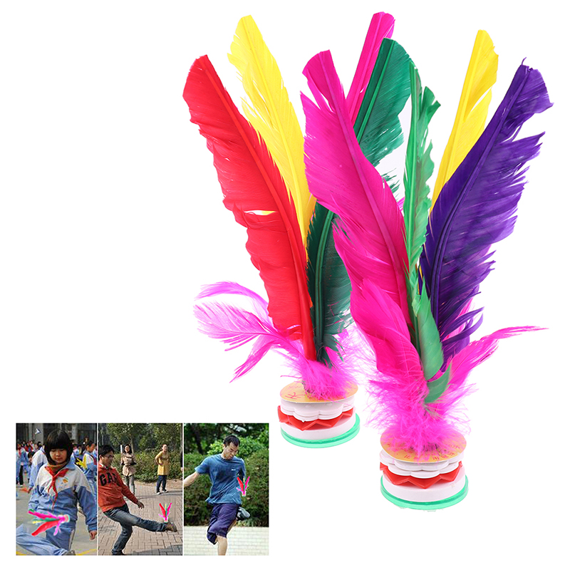 SEWACC 5Pc Kick Shuttlecocks Colorful Chinese Jianzi Foot Sports Toy for Indoor Outdoor Backyard Foot Training Exercise Game 