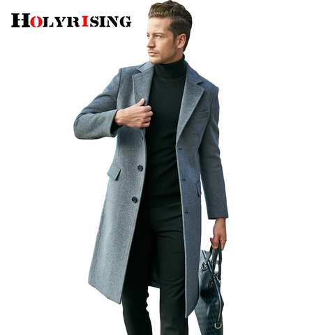 2022 over the knee long men's fashion slim wool coat luxury business gentleman Pea Coat Male Trench Coat Overcoat 19454 ► Photo 1/6