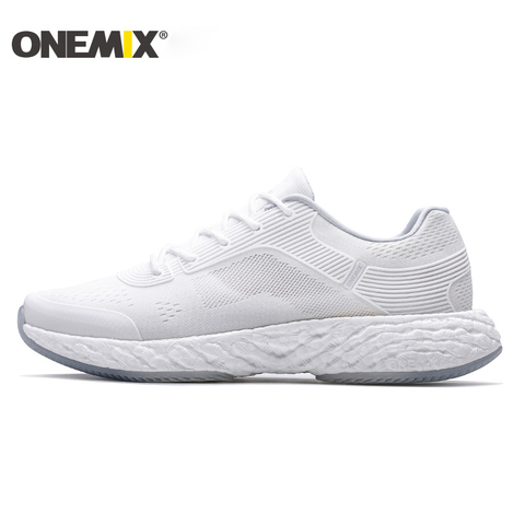 ONEMIX White Running Shoes For Men Outdoor Women Athletic Sneakers Marathon Sport Walking Shoes Travel Trekking Jogging Footwear ► Photo 1/6