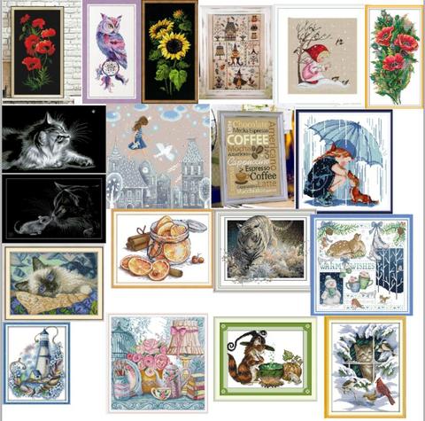 Top 4.87usd selling cross stitch package plant sets aida 18ct 14ct   people kit embroidery DIY handmade needlework ► Photo 1/6