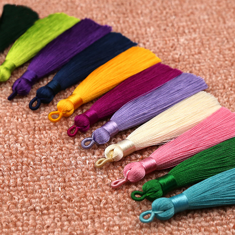 10pcs 8cm Colorful Cotton Silk Tassel Brush for Earring Charm Making Sati Tassels Pendant Diy Jewelry Findings Handmade Crafts ► Photo 1/6