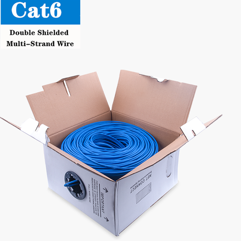 RJ 45 Cat6 Internet Cable SFTP Double Shielded Multi-Strand Network Patch Cord RJ45 Router Ethernet LAN Wire 26AWG 50m 100m 305m ► Photo 1/6