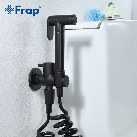 Frap Bidets black bathroom bidet toilet faucet bidet mixer hygienic shower muslim shower single hole portable sprayer Y50057 ► Photo 1/6