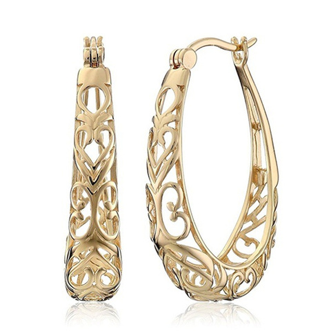 New 925 Silver Earrings Hollow Fashion Big Earrings 18k Gold Earrings For Women Charm Jewelry Gift ► Photo 1/4