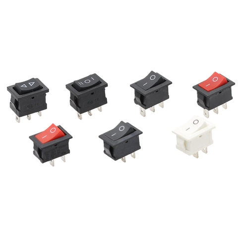 5/10Pcs 2 Pin 2 Position ON/OFF SPST Panel Mount Rocker Switch AC 6A/250V 10A/125V Black KCD1 15*21mm ► Photo 1/6