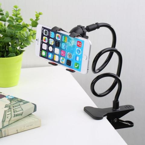 Universal Lazy Mobile Phone Gooseneck Stand Holder Stents Flexible Bed Desk Table Clip Bracket for Phone Flexible Holder Arm ► Photo 1/6