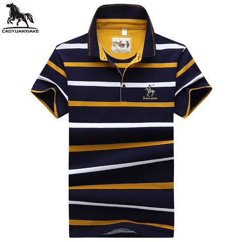 polo shirt men high quality mens polo shirt 95%cotton Short-sleeved  embroidered stripes business casual mens polo shirt 3631 ► Photo 1/6