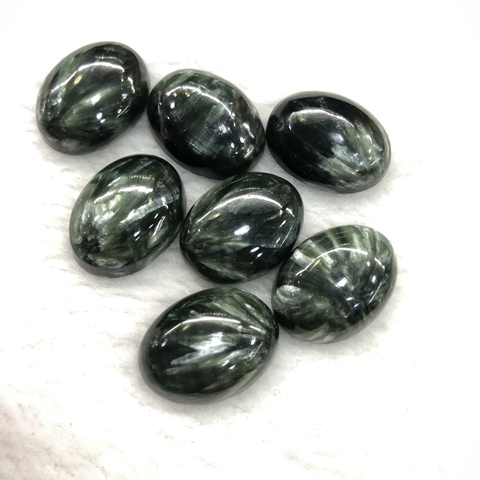 5ps/lot Natural Seraphinite Bead cabochon,8x10mm 10x14mm 12x16mm 13x18mm 15x20mm 22x30mm Oval clinochlore Gem Cabochon Ring Face ► Photo 1/6