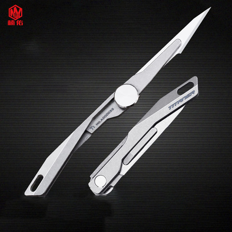 Mini Titanium Alloy Folding knife Portable Self-defense EDC Outdoor knife Multi-tool Scalpel Utility Knife ► Photo 1/6