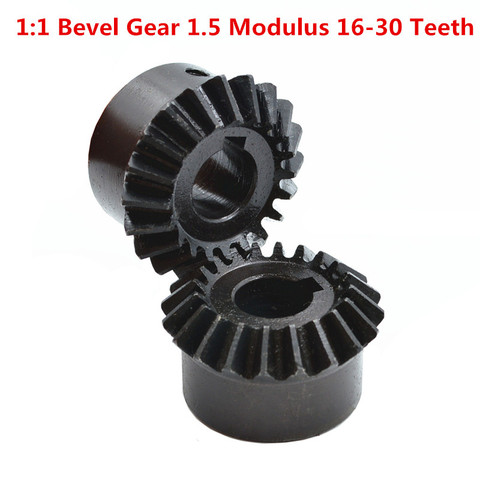 2PCS 1:1 Bevel Gear 1.5 Modulus 16 20 25 30 Teeth With Inner Hole 90 Degree Drive Commutation Steel Gears Screw Hole M5 ► Photo 1/6