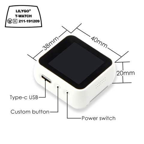 LILYGO® TTGO T-Watch Programmable Wearable Environmental Interaction WiFi Bluetooth Lora ESP32 Capacitive Touch Screen ► Photo 1/6