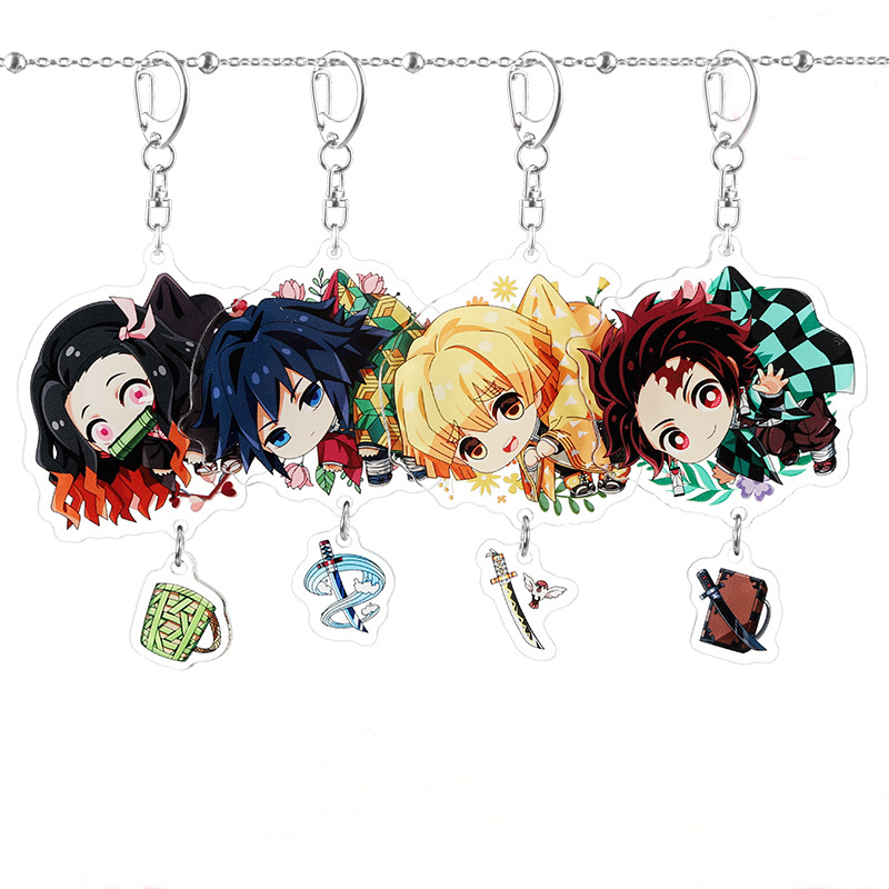 Buy Online Anime Demon Slayer Keychain Womens Tanjirou Kamado Nezuko Tomioka Giyuu Kimetsu No Yaiba Acrylic Key Chain Cute Funny Cartoon Alitools