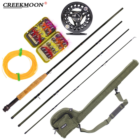4 Section 2.7M Fly Fishing Rod Combo Carbon Fiber Ultralight Weight Fly Fishing Rod #5/6 Fly Reel Combo Gift Set Fishing Tackle ► Photo 1/6