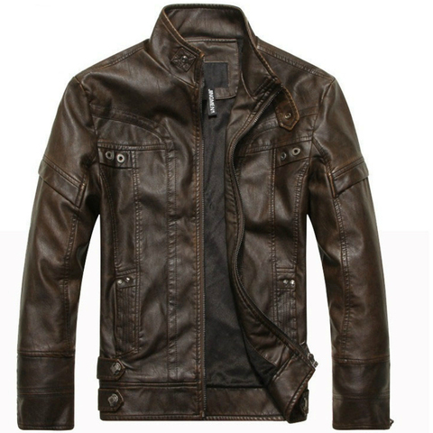 Men's Leather Jackets Brand Motorcycle Leather Jacket Men Fur Jacket Jaqueta De Couro Masculina Mens Leather Coats Jaqueta Couro ► Photo 1/6