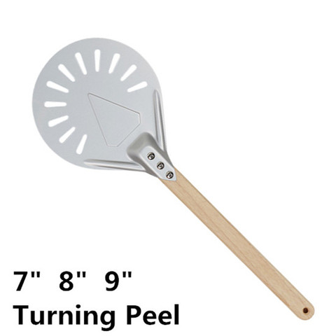 7 8 9 inch Perforated Pizza Turning Peel Pizza Shovel Aluminum wooden handle Pizza Peel Paddle Short Pizza Tool Non Slip Handle ► Photo 1/5
