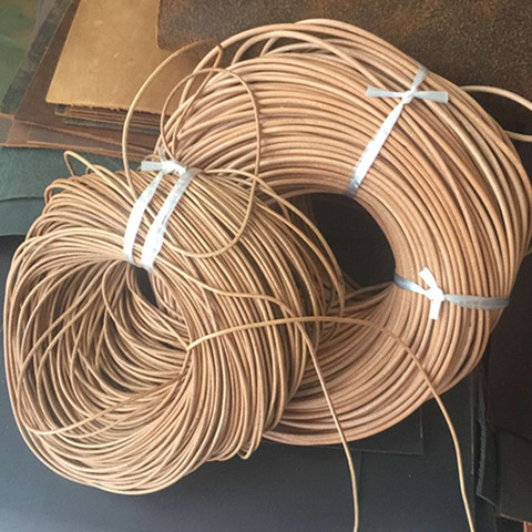 10meters Primary color round cowhide rope, 2mm  3mm handmade decorative cowhide weaving leather rope diy material ► Photo 1/1