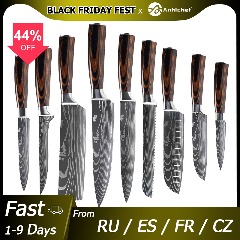 Serrated Grey 5-Piece Ceramic Knife Set with 5 inch Serrated Knife, Kitchen Knife Set. Includes 3, 4, 5, 6 Ceramic Knives, Matching Sheaths and A