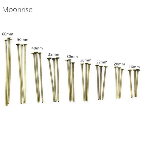 100-200Pcs 16 20 25 30 35 40 45 50 55 60mm Flat Head Pins Gold/Silver/Rhodium Metal Head Pins For Jewelry Making Findings ► Photo 1/6