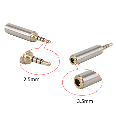 1pc Gold 2.5 mm Male to 3.5 mm Female Audio Stereo Adapter Plug Converter Headphone Jack For Nokia Earphone Adapter ► Photo 1/6